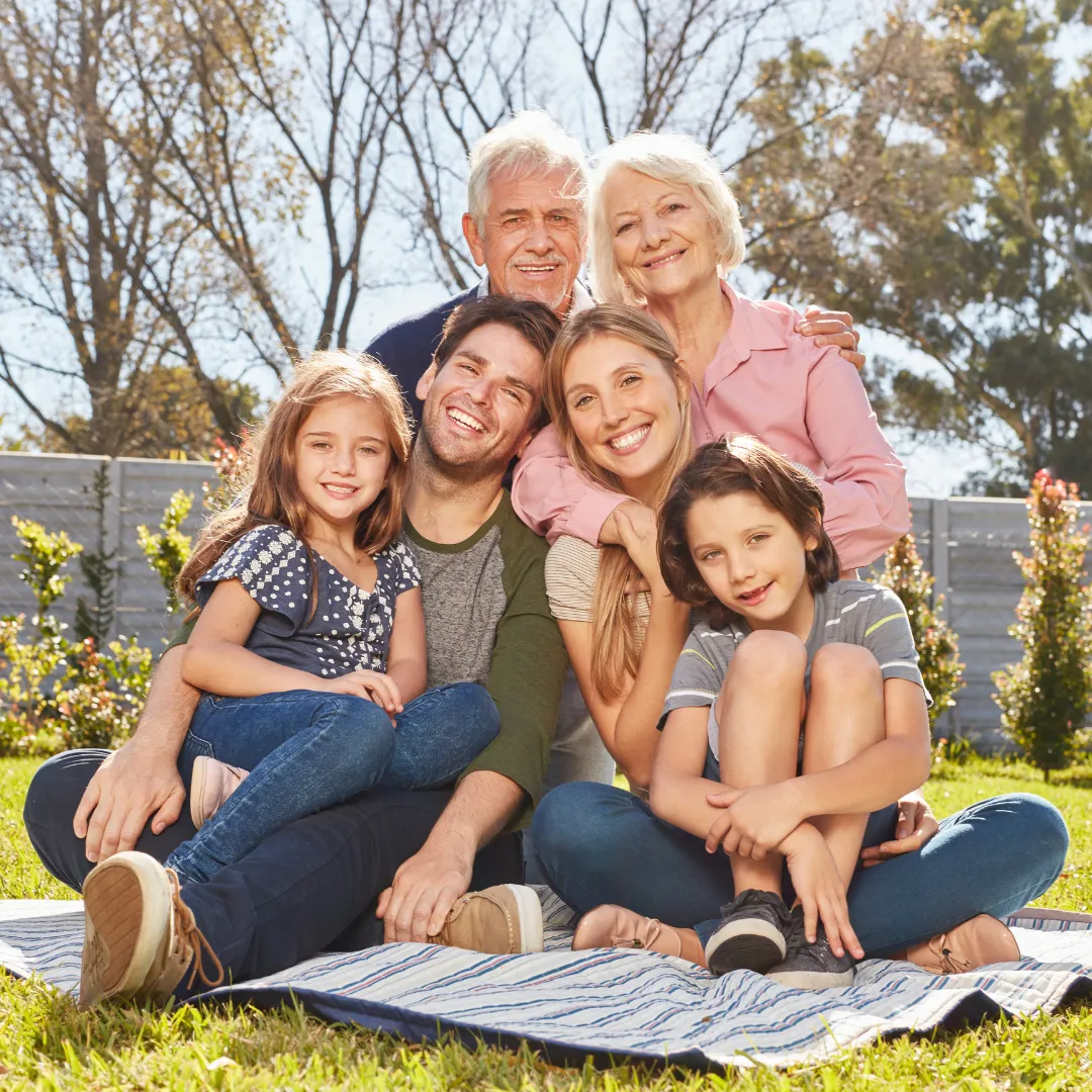 Happy family enjoying financial peace of mind