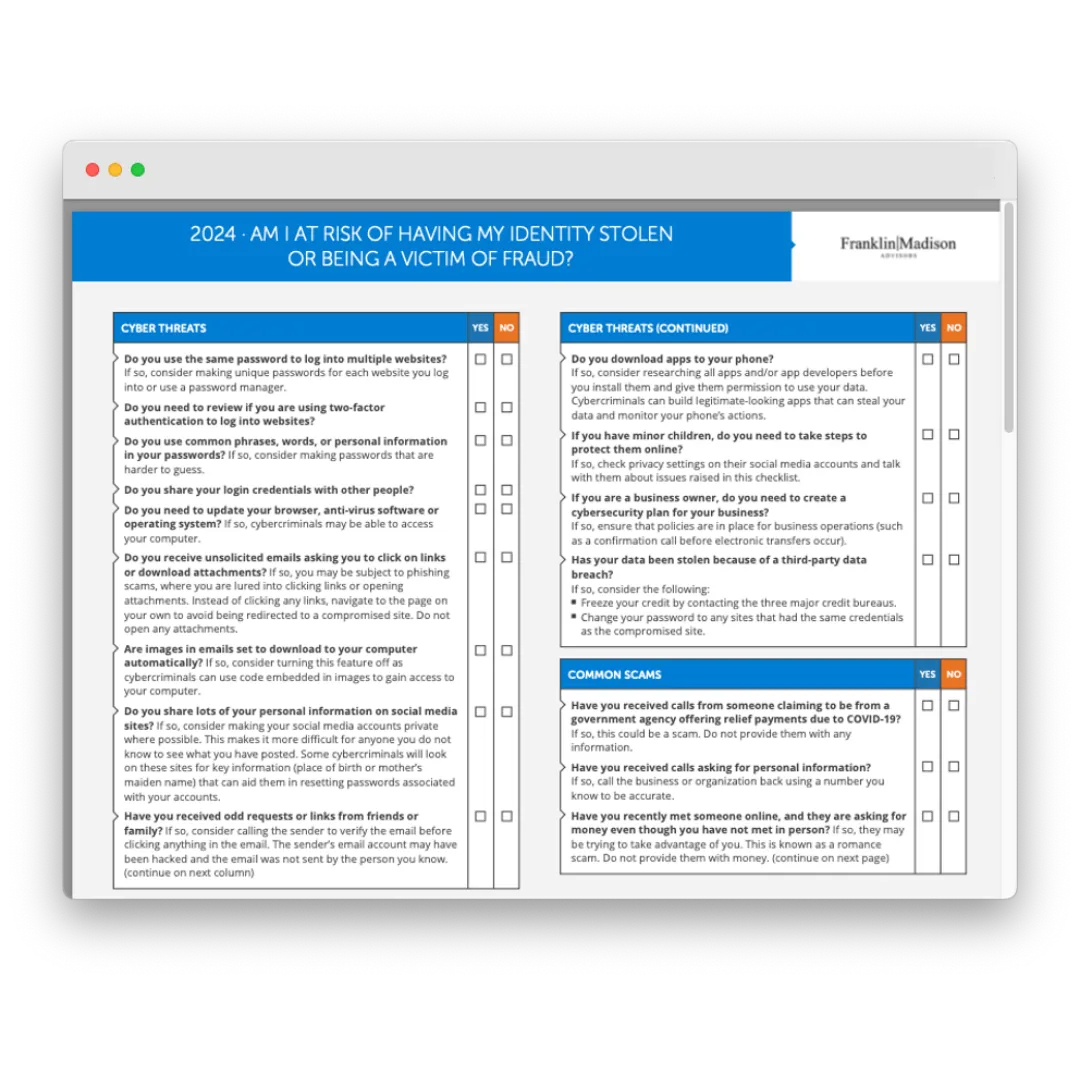 Document about cybersecurity and fraud prevention